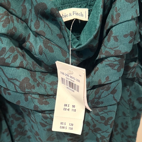 Abercrombie & Fitch Teal Floral Long Sleeve Dress - Picture 2 of 3